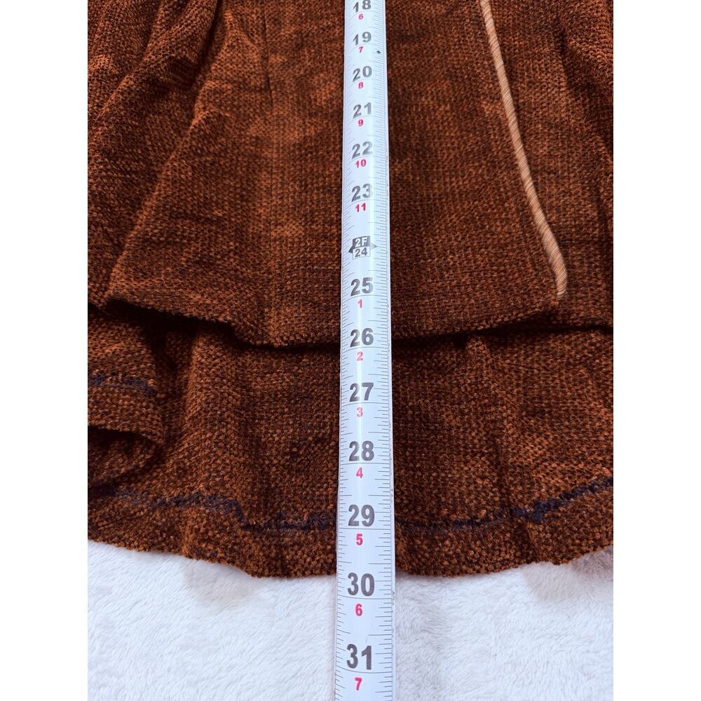 Lynn Yarrington VTG Handwoven Chenille Cape Jacket Rust Terracotta Art To Wear - Picture 6 of 12
